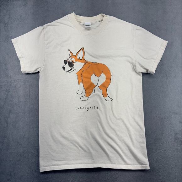 Corgi Dog T-Shirt Women' Small "Incorgnito" Short Sleeve Cotton Dog Lovers Corgi - Picture 1 of 8